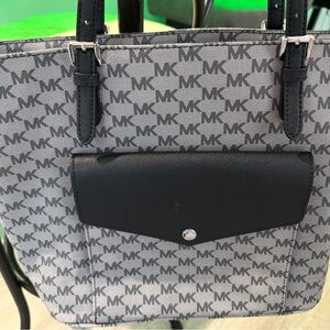 Michael Kors Black and Gray Signature Tote